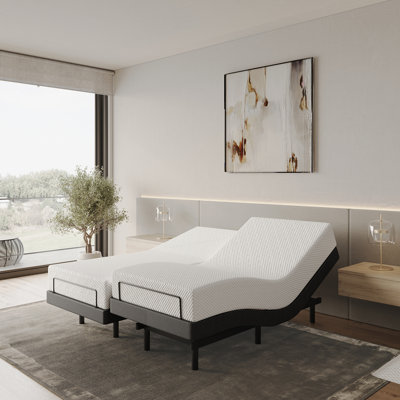 Clara Clark Massaging Zero Gravity, Zero Clearance Adjustable Bed with Wireless Remote, USB Ports & LED Lights