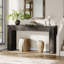 Console 59 pouces, canapé rectangulaire en bois derrière le canapé-2065250154