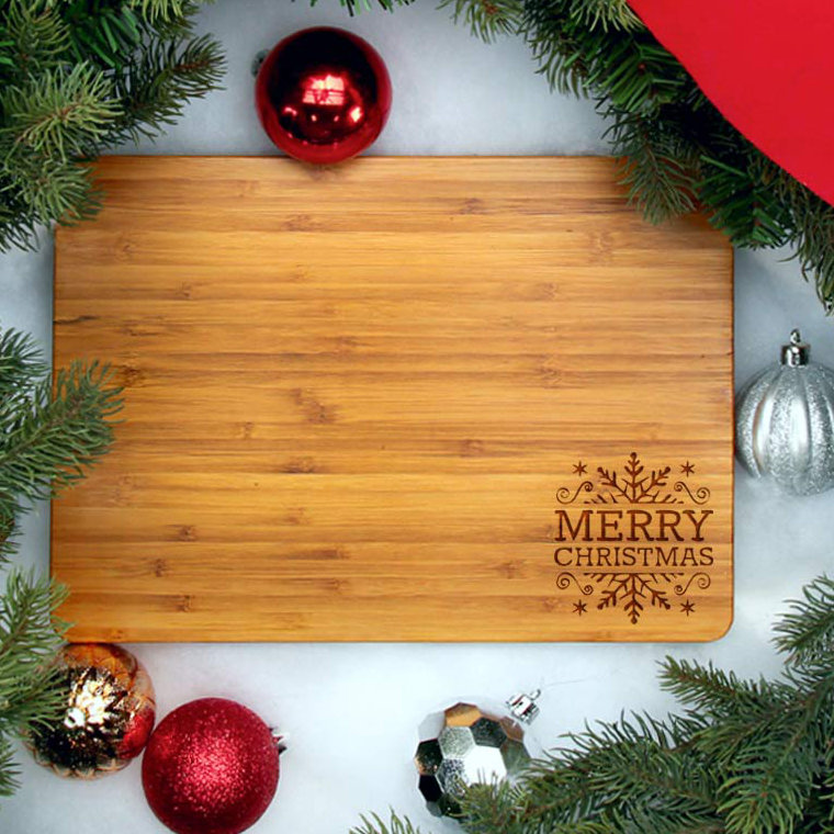 The Cutting Board Company Bamboo Merry Christmas Cutting Board