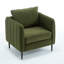 Chaise d'appoint en velours de conception moderne avec 1 coussin et une structure en bois pour bureau de style Mid-Century avec coussins rembourrés en L-143753596
