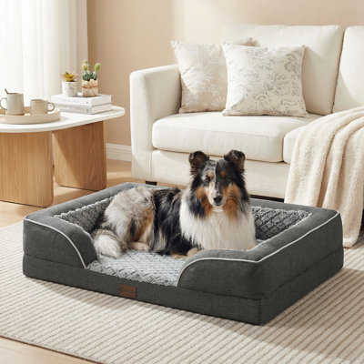  Orthopedic Dog Beds for Large Sized Dogs, Waterproof Large Pet Bed with Sides, Non-Slip and Egg-Crate Foam Big Dog Couch Bed with Removable Washable Cover(XX-Large, Dark Grey)