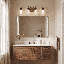  Éclairage pour salle de bain à DEL 3 lumières Abel en noir mat avec accents laiton chaud-119773360-119773359