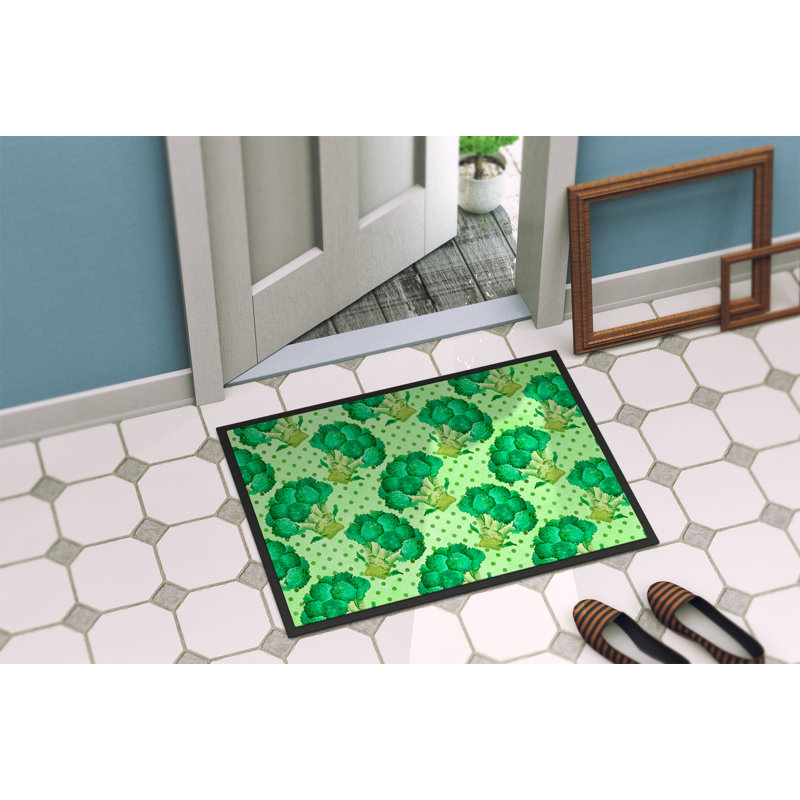 Tapis de porte d’extérieur antidérapant : brocoli, Rectangle 2 pi x 3 pi