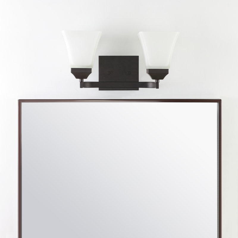 Éclairage pour meuble-lavabo à DEL moderne en fer / verre Rimini, Bronze frotté à l'huile, 2