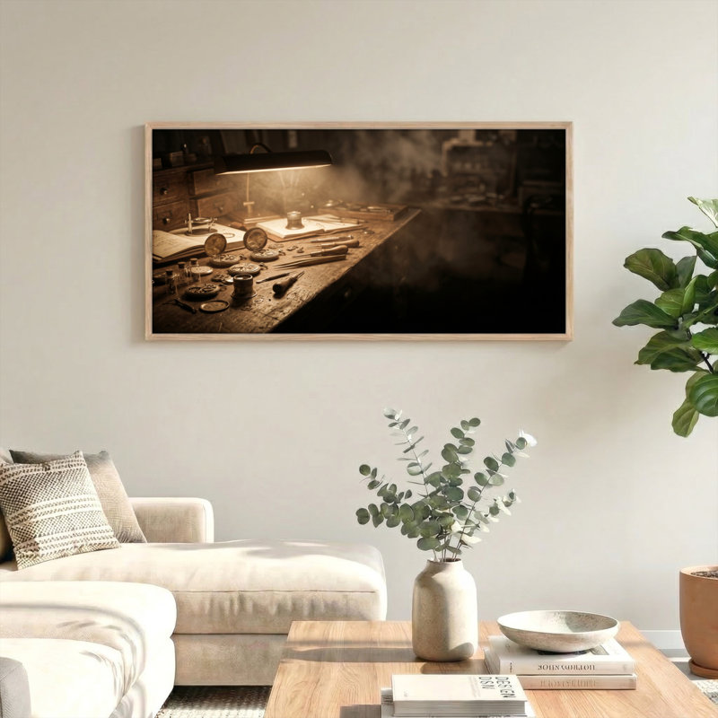 Atelier scène d'art mural, ensemble de 1, 40“W x 20”H, Naturel