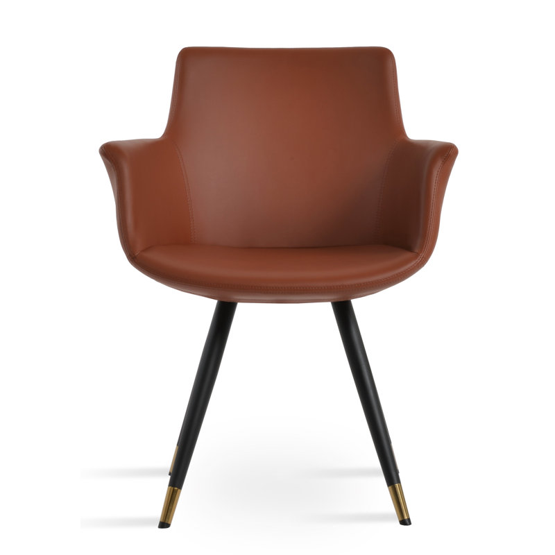 Fauteuil Bottega Star, Cannelle, Noir / Laiton