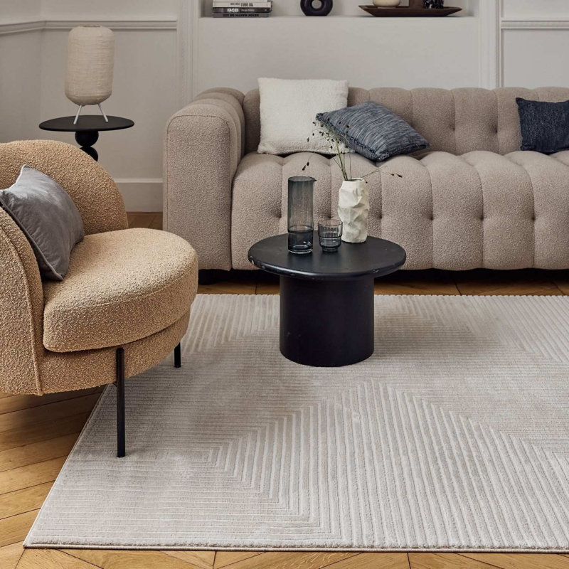Carmel Modern Geometric Beige Area Rug, Rectangle 240 x 340 cm