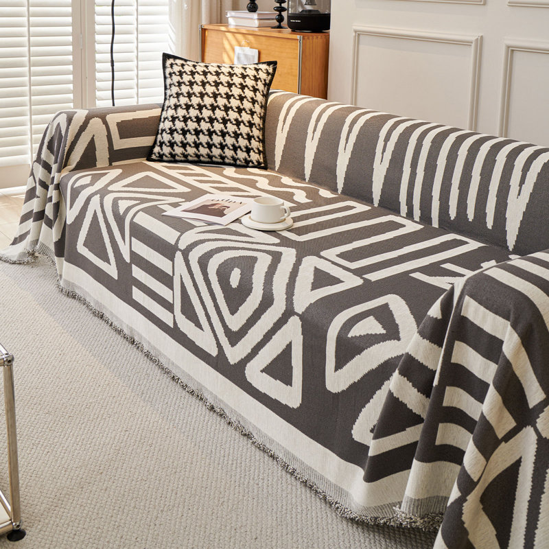 Housse pour canapé modulaire Boho Chenille, H 71 po x l 118 po x P 0,1 po,  Gris foncé