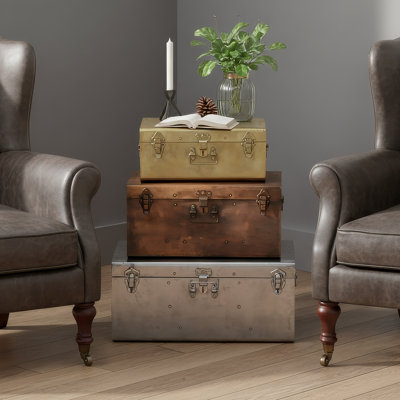 Cammy Lockable Iron Trunk Set