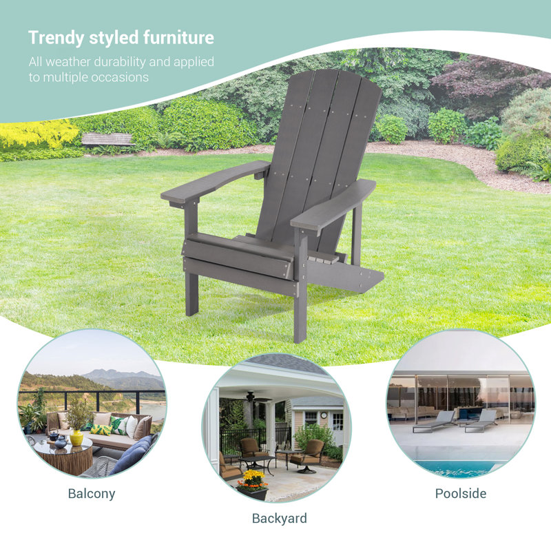 Lamonica HIPS Adirondack Chair, Charcoal Gray