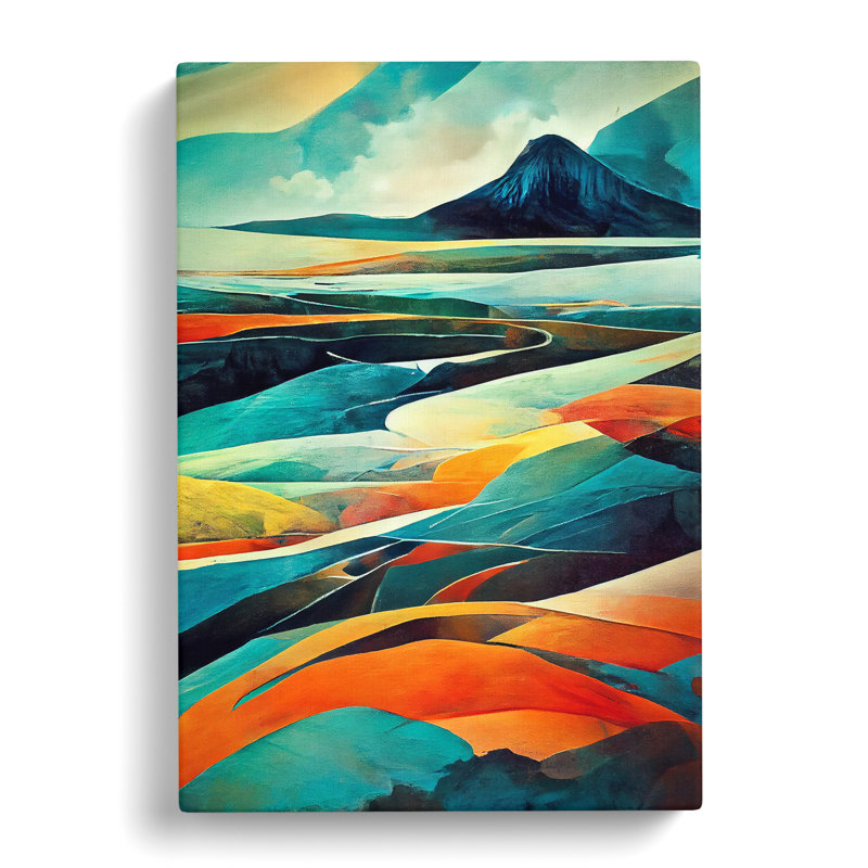 Abstract Mountain Landscape No.1 - Wall Art, Wrapped Canvas, 50cm H x 35cm W, No Matte