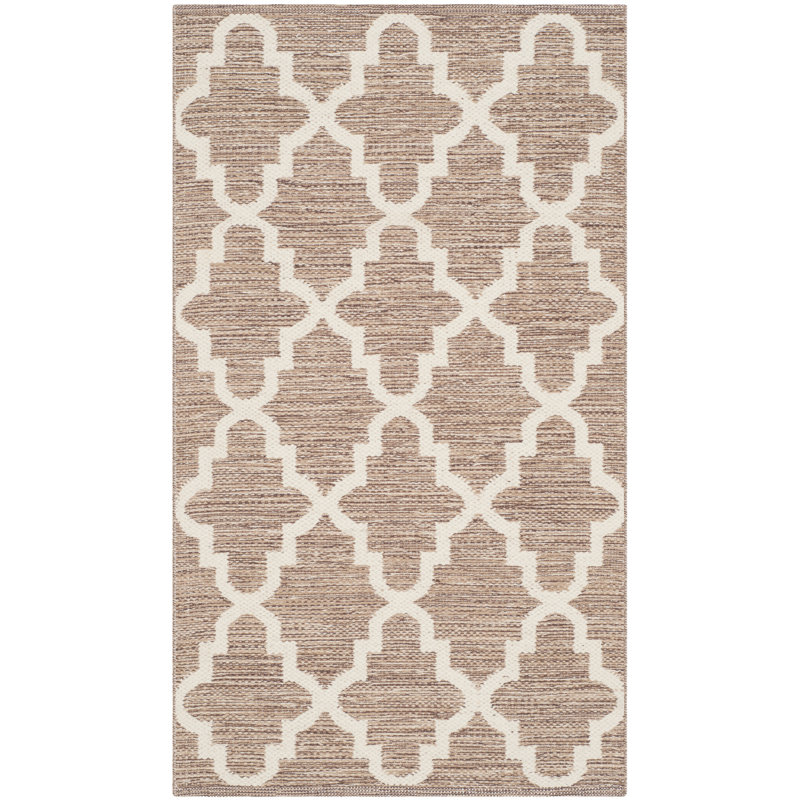 Melchor Hand Woven Cotton Geometric Rug, Rectangle 3' x 5'