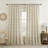 Vintage Floral Linen Blend Rod Pocket Light-filtering Curtains for Living Room Bedroom,2 Panels-1218148580-1219401736