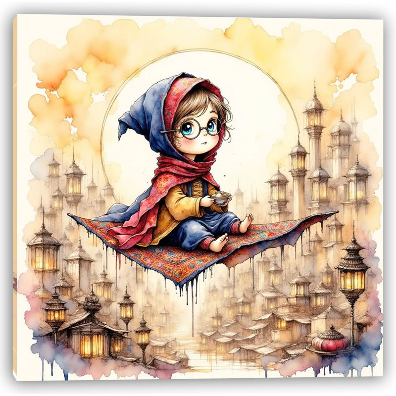 «Magic Carpet Journey - Enchanted Fantasy», reproduction d'art, H 12 po x l 12 po