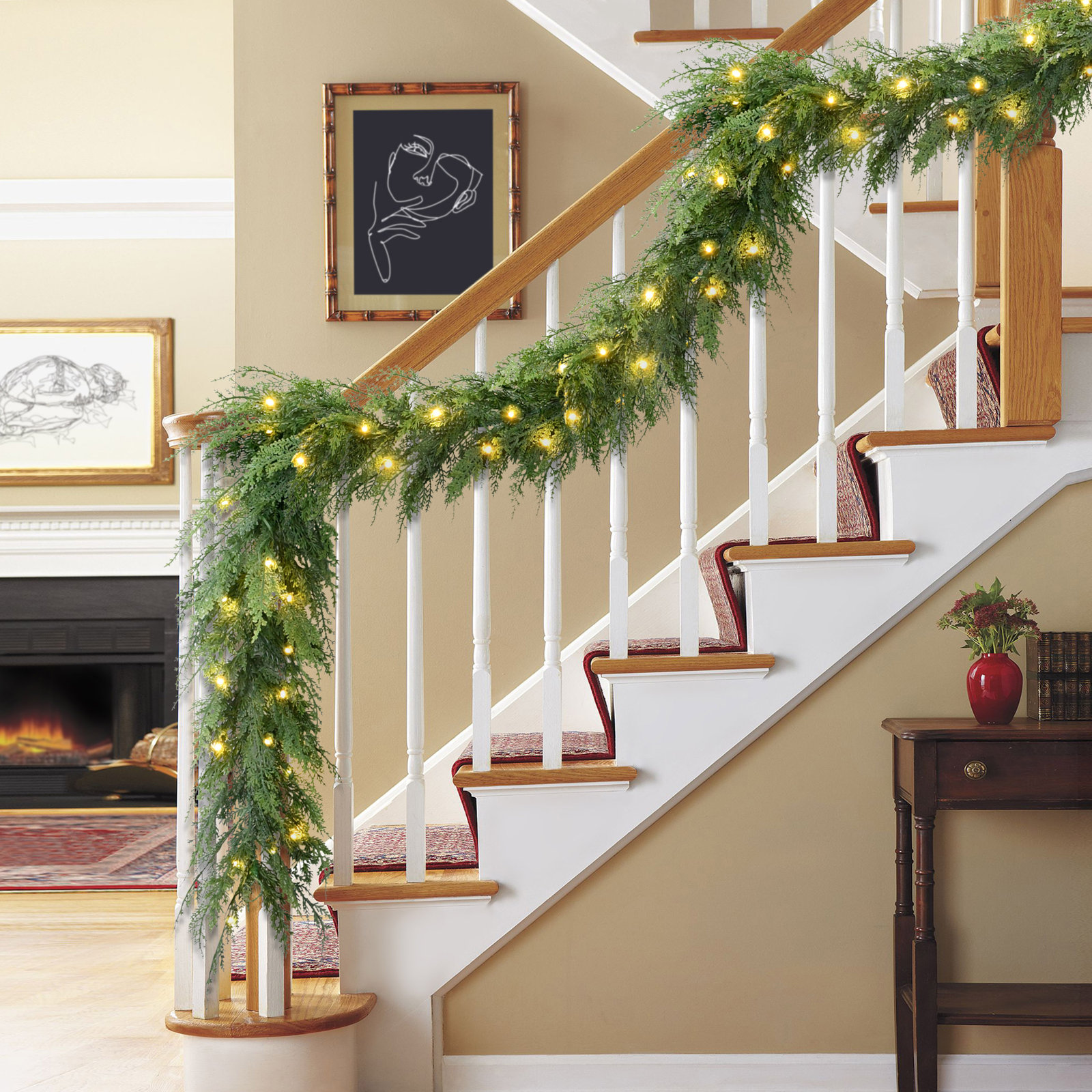 108" Cedar Pre-Lit No Holiday Garland