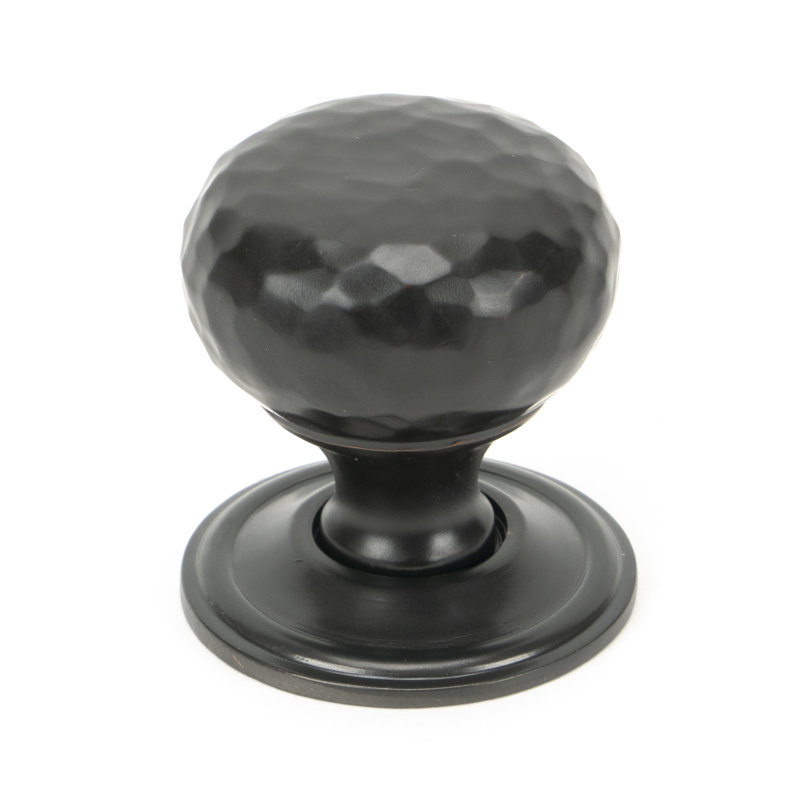 Hammered Mushroom 32mm Diameter Knob, Aged Bronze