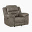 Ensemble 3 pièces de fauteuil inclinable manuel en microfibre Hamise