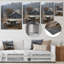 «Grey Bench Winter Country Charm Barn» - reproduction d'art murale grange-106107613-106107622