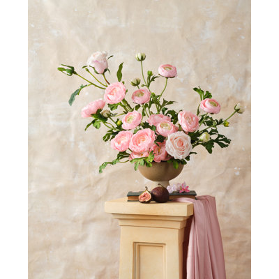 26 Pieces Artificial Ranunculus Flower Stems for DIY Flower Bouqeut and Home Decor