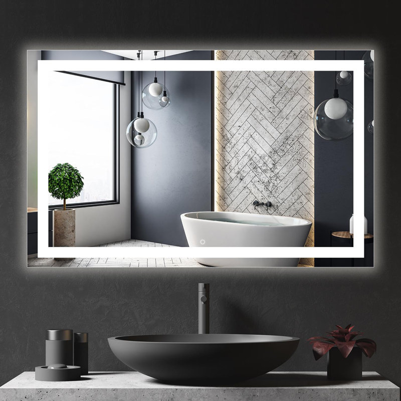 Miroir de maquillage / rasage mural Naliyah, 48 po x 30 po