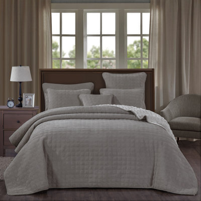 Corduroy Sherpa Polyester Percale Coverlet