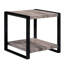 Table d'appoint rustique moderne avec rangement, fini bois brun-gris pour la maison