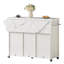 Rolling Wood Kitchen Island With Faux Marble, Storage Cart With Drop Leaf & Power Outlet For Kitchen, Dining Room-1340739885