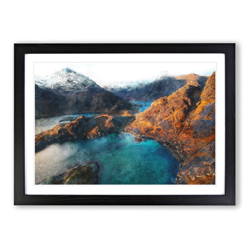 Loch Coruisk in the Isle of Skye Scotland - Picture Frame Graphic Art on MDF, Black Framed, 27cm H x 36cm W x 2cm D