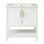 Meuble-lavabo de 30 pouces avec lavabo en céramique et rangement polyvalent - idéal pour les petites salles de bain-170486504