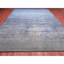 Tapis oriental surdimensionné noué à la main de 12 po x 15 po bleu denim, soie pure et laine 6915512FFEA44A8D9FC919C472F10A28
