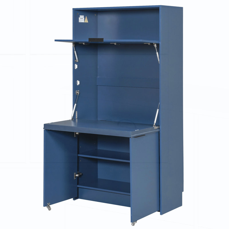 Armoire de rangement avec tablette réglable, Bleu
