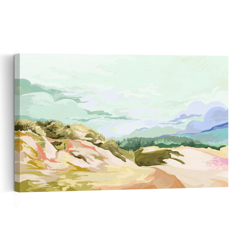 Some Fresh Air Dreamy Impressionist Peaceful Coastal Wall Art Print 1 Piece Wrapped Canvas Wall Art, 60.96cm H x 91.44cm W