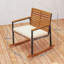 Ensemble de 2 chaises berçantes d'extérieur en bois d'acacia avec accoudoirs Outsunny, coussin, blanc crème