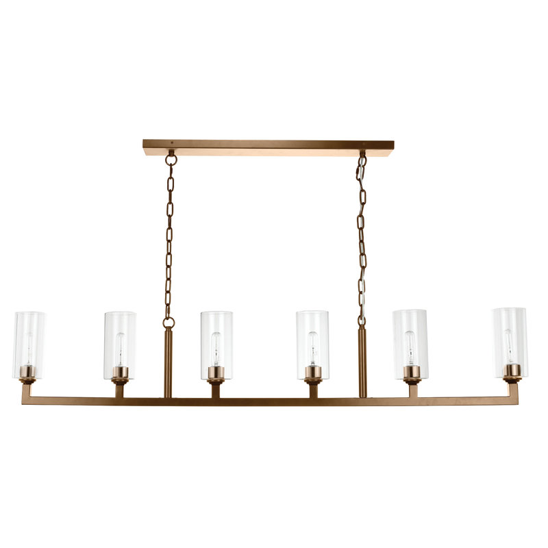 6 - Light Kitchen Island Pendant, Antique Brass