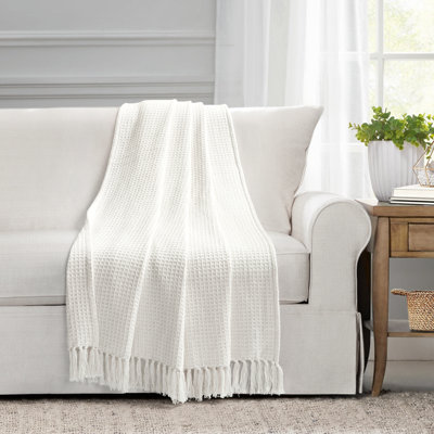 Waffle Cotton Knit Cotton Throw