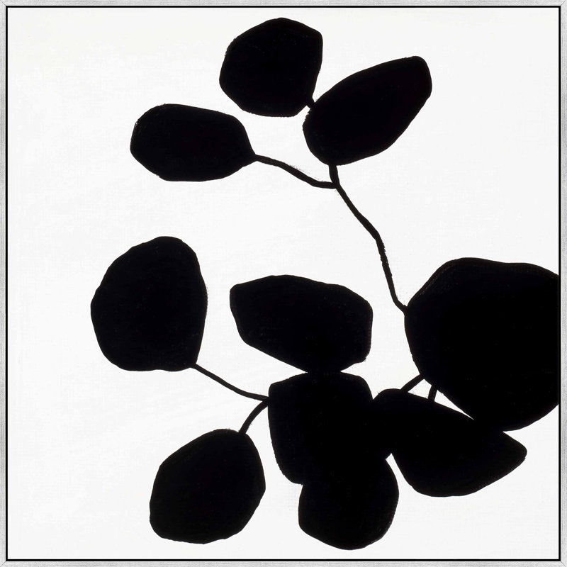 Modern Botanical 5 Print by Lee Lessem, 30" H x 30" W x 1.38" D, Silver Framed Canvas