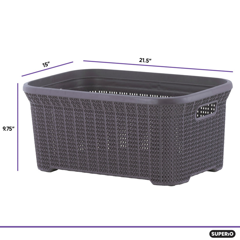 35 L Knit Design Laundry Basket, Purple