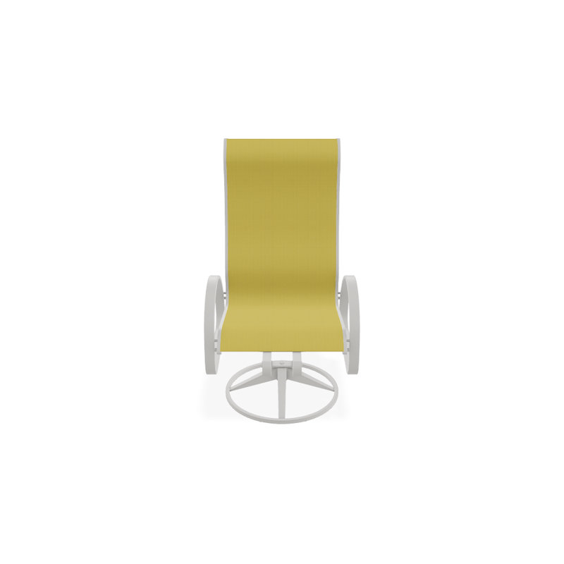 Fauteuil de patio pivotant Hiraku, Neige texturée, Jaune 43D