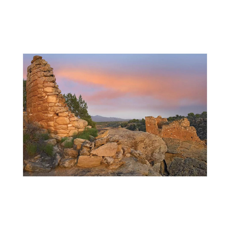 Stronghold House with Sleeping Ute Mountain 1 Piece Wrapped Canvas Wall Art, 101.6 cm H x 66.04 cm W x 3.175 cm D