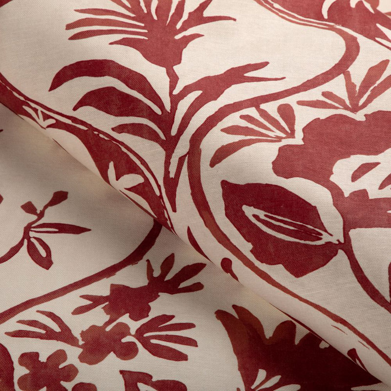 Calathea Print, Red/Beige