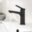 Robinet de salle de bain KRAUS Indy sans tache avec poignée simple, bonde escamotable et conduites d'alimentation-107426073