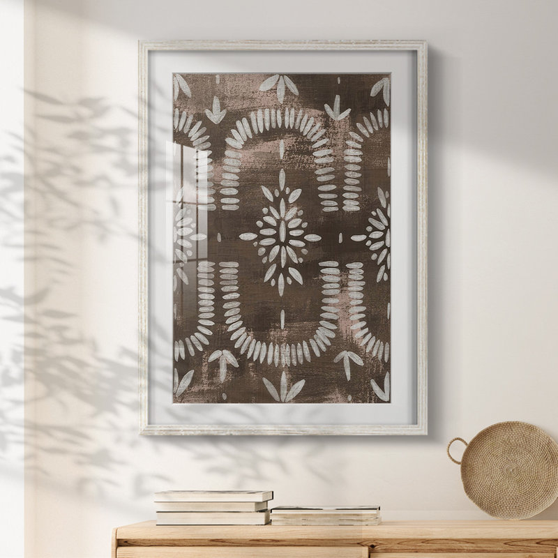 Espresso Batik I -Framed Print, 28.5" H x 20.5" W
