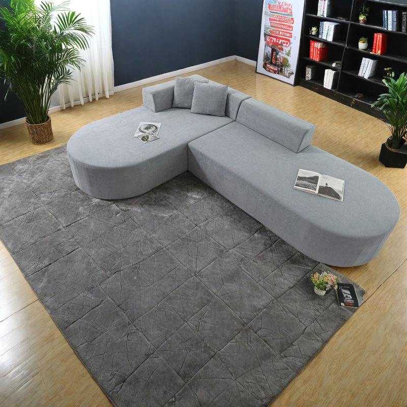 Canapés modulaires confortables en tissu gris avec une conception modulaire pour le salon