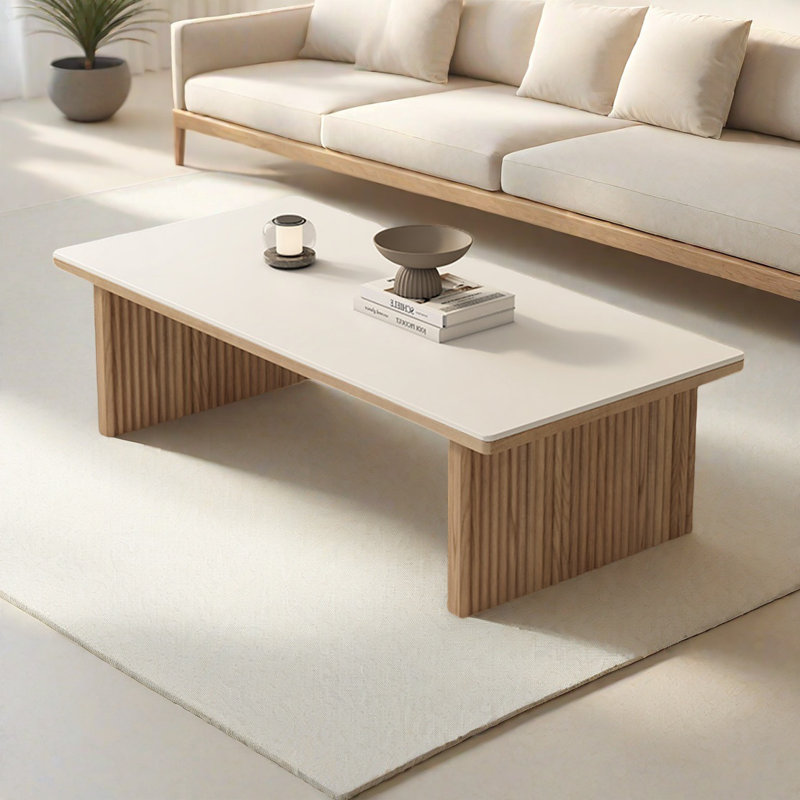 Rectangular simple solid wood rock table, 15.7" H x 55.1" L x 27.6" W
