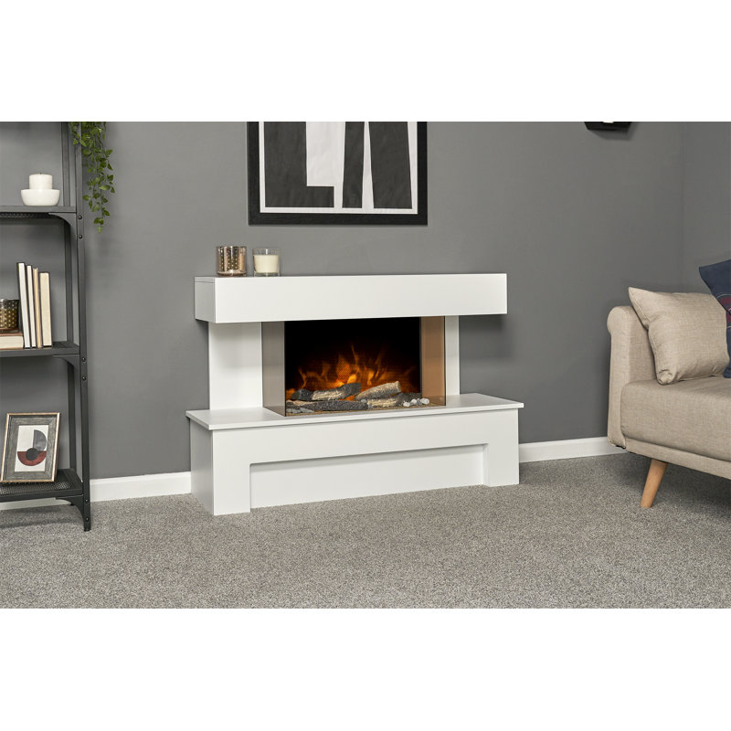 Adam Havana 110cm W Electric Fire, White