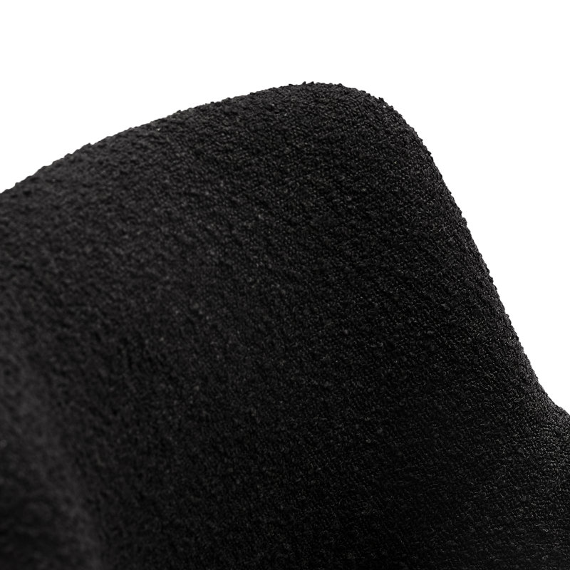 Upholstered Swivel Armchair, Black Polyester Blend
