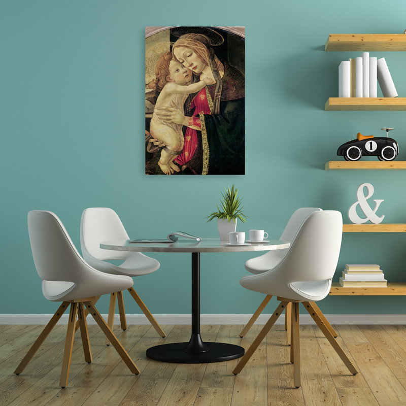 La Vierge à l'Enfant, vers 1500. Estampe murale abstraite contemporaine représentant un paysage., H 36 po x l 24 po
