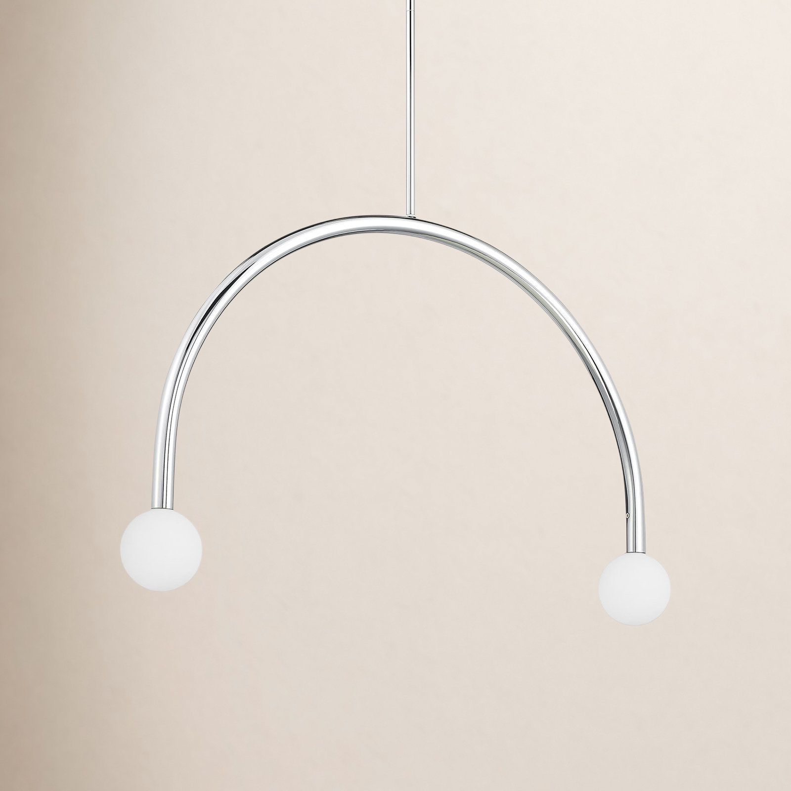 Rua 2-Light Chandelier, Chrome