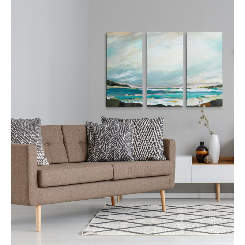 Seaside view III-reproduction d’art sur toile tendue 3 pièces, H 24 po x l 36 po x P 1,5 po