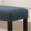 Banc de salle à manger en tissu Biony avec garniture cloutée, bleu-130375634